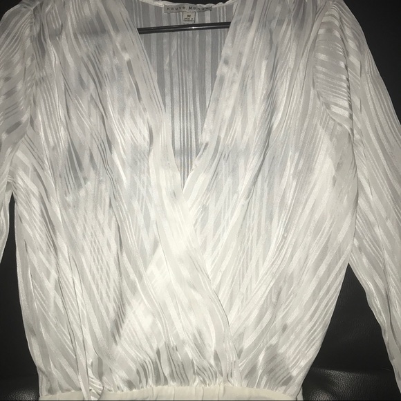 Dressy White Long Sleeve Bodysuit - Picture 2 of 2